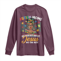 Afro Autism Mom Long Sleeve Shirt African American Autistic Black Mama Religious Cross