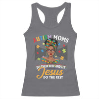 Afro Autism Mom Racerback Tank Top African American Autistic Black Mama Religious Cross