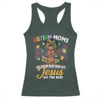 Afro Autism Mom Racerback Tank Top African American Autistic Black Mama Religious Cross