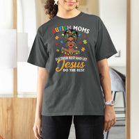 Afro Autism Mom T Shirt For Women African American Autistic Black Mama Religious Cross