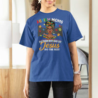 Afro Autism Mom T Shirt For Women African American Autistic Black Mama Religious Cross