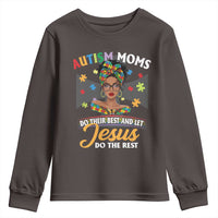Afro Autism Mom Youth Sweatshirt African American Autistic Black Mama Religious Cross
