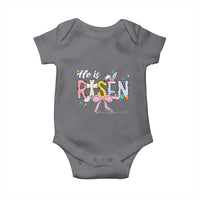 He Is Risen Baby Onesie Jesus Christian Happy Easter Coquette Cross