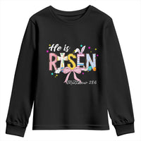 He Is Risen Youth Sweatshirt Jesus Christian Happy Easter Coquette Cross