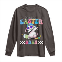 Happy Easter Bruh Long Sleeve Shirt Bunny Dabbing Rabbit Funny Kids Toddler Boys