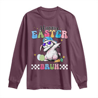 Happy Easter Bruh Long Sleeve Shirt Bunny Dabbing Rabbit Funny Kids Toddler Boys