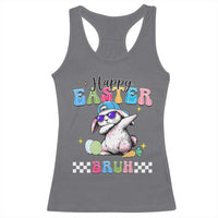 Happy Easter Bruh Racerback Tank Top Bunny Dabbing Rabbit Funny Kids Toddler Boys