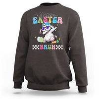 Happy Easter Bruh Sweatshirt Bunny Dabbing Rabbit Funny Kids Toddler Boys