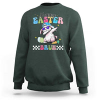 Happy Easter Bruh Sweatshirt Bunny Dabbing Rabbit Funny Kids Toddler Boys