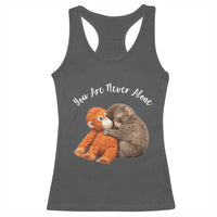 Viral Punch Monkey Racerback Tank Top Cute Baby Monkey With Plush Toy Animal Lovers