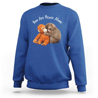 Viral Punch Monkey Sweatshirt Cute Baby Monkey With Plush Toy Animal Lovers