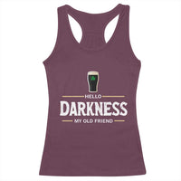 Hello Darkness My Old Friend Irish Beer Racerback Tank Top Funny Drinking St Patricks Day Party Shamrock