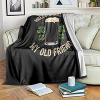 Irish Shamrock Beer Day Throw Blanket Hello Darkness My Old Friend