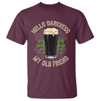 Irish Shamrock Beer Day T Shirt Hello Darkness My Old Friend