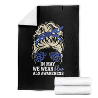 ALS Awareness We Wear Blue In May Throw Blanket