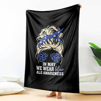 ALS Awareness We Wear Blue In May Throw Blanket