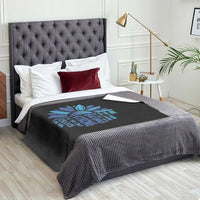 ALS Awareness Throw Blanket Blue Ribbon Stronger Survivor