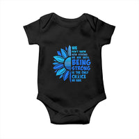 ALS Awareness Baby Onesie Blue Ribbon Stronger Survivor