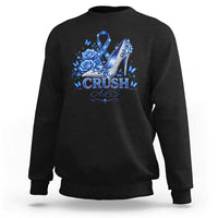 ALS Awareness Sweatshirt Blue Ribbon Women Crush ALS