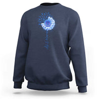 ALS Awareness Sweatshirt Blue Ribbon Sunflower ALS Warrior