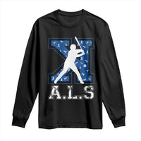 ALS Awareness Long Sleeve Shirt Baseball Strike Out ALS Support