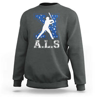 ALS Awareness Sweatshirt Baseball Strike Out ALS Support