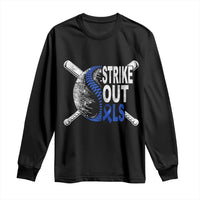 ALS Awareness Long Sleeve Shirt Blue Ribbon Baseball Strike Out ALS Support