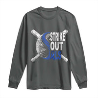 ALS Awareness Long Sleeve Shirt Blue Ribbon Baseball Strike Out ALS Support