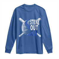 ALS Awareness Long Sleeve Shirt Blue Ribbon Baseball Strike Out ALS Support