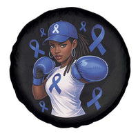 Black Women Fight Colon Cancer Blue Ribbon Spare Tire Cover African American Girls