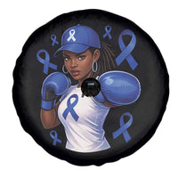 Black Women Fight Colon Cancer Blue Ribbon Spare Tire Cover African American Girls