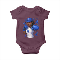 Black Women Fight Colon Cancer Blue Ribbon Baby Onesie African American Girls