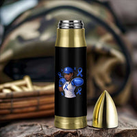 Black Women Fight Colon Cancer Blue Ribbon Bullet Tumbler African American Girls