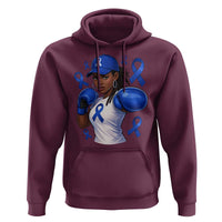 Black Women Fight Colon Cancer Blue Ribbon Hoodie African American Girls