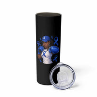 Black Women Fight Colon Cancer Blue Ribbon Skinny Tumbler African American Girls
