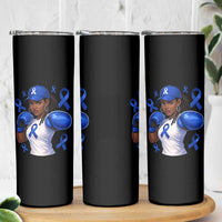 Black Women Fight Colon Cancer Blue Ribbon Skinny Tumbler African American Girls