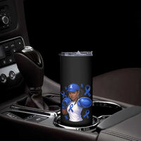 Black Women Fight Colon Cancer Blue Ribbon Skinny Tumbler African American Girls