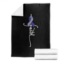 Faith ALS Awareness Throw Blanket Blue Ribbon Motivational