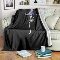Faith ALS Awareness Throw Blanket Blue Ribbon Motivational