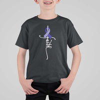 Faith ALS Awareness T Shirt For Kid Blue Ribbon Motivational