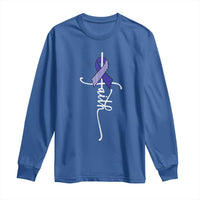 Faith ALS Awareness Long Sleeve Shirt Blue Ribbon Motivational