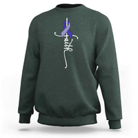 Faith ALS Awareness Sweatshirt Blue Ribbon Motivational