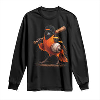 Oriole Baseball Player Long Sleeve Shirt Retro Funny Bird Mascot Baseball Fans