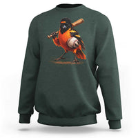 Oriole Baseball Player Sweatshirt Retro Funny Bird Mascot Baseball Fans
