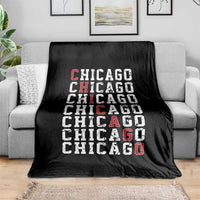 Vintage Chicago Throw Blanket Retro Distressed Classic Chicago
