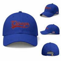 Retro Chicago Baseball Cap Varsity Script Vintage Sports Jersey Style 80s 90s