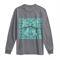 Retro Coconuts Coquette Bow Long Sleeve Shirt Summer Beach Coconut Fruit Humor