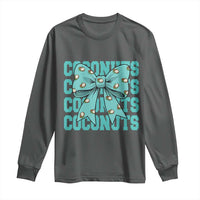 Retro Coconuts Coquette Bow Long Sleeve Shirt Summer Beach Coconut Fruit Humor