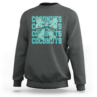 Retro Coconuts Coquette Bow Sweatshirt Summer Beach Coconut Fruit Humor