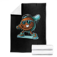 Coconut Baseball Player Throw Blanket Funny Baseball Drip Ice Cream Fruit Humor